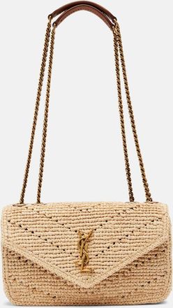 Saint Laurent Loulou Small raffia shoulder bag