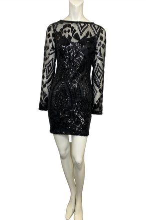 EM...MA Long Sleeve Mini Dress In Black