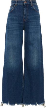 Chloé high-rise five-pockets Jeans - women - Organic Cotton/Leather - 28 - Blue