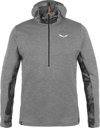 Salewa Mens Hooded Regular Fit Long Sleeve Sweatshirt in Heather Grey - Size Small