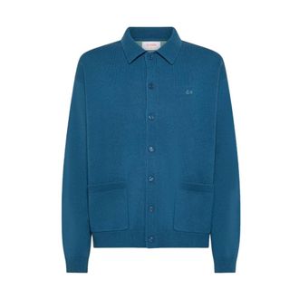 Sun 68 Cardigans, male, Blue, Size: XL Cardigan