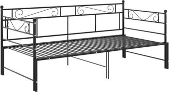vidaXL Vidaxl - Estructura sofá cama extraíble sin colchón metal negro 90x200cm