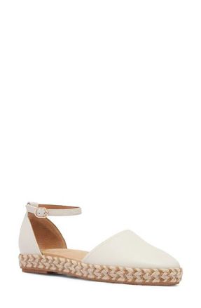 FRANKiE4 Kit Ankle Strap Flat in Chalk Tumbled at Nordstrom, Size 7.5