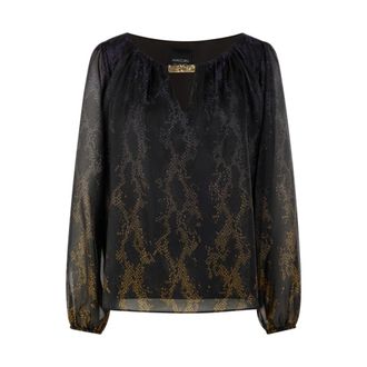 Marc Cain Blouse met dubbele laag en slangenprint - Dames - Blouses & Shirts - Veelkleurig - Maat: XL