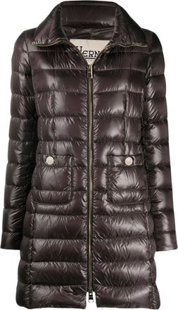 Herno Jassen, Dames, Bruin, XL, Polyester, Maria Mid-Length Donsjas