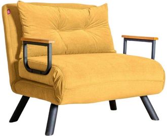 Dmora Dmora - Sill&oacute;n Keoni, Asiento Acolchado, Sof&aacute; De Sal&oacute;n Individual, Silla Con Reposabrazos, 60x78 H78 Cm, Amarillo