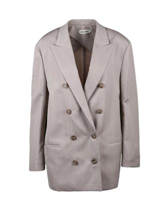 Alberta Ferretti Rose Virgin Wool-Blend Oversized Blazer