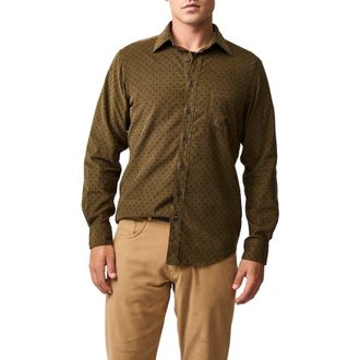 Rodd & Gunn Harrington Neat Paisley Cotton Corduroy Button-Up Shirt in Moss at Nordstrom, Size Xxx-Large