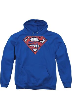 Gildan Superman Ripped And Shredded Adult Pull Over Hoodie / Hooded Sweatshirt