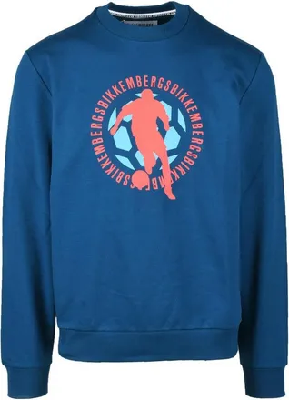 Dirk Bikkembergs Blue Graphic Stretch Sweatshirt