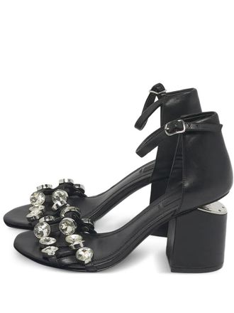 Alexander Wang Abby leren sandalen met kristallen - Zwart