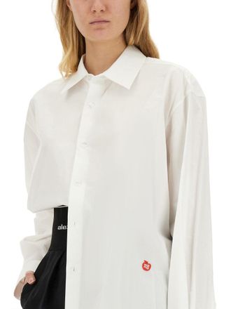 T Alexander Wang Logo-Embroidered Cotton Shirt - White