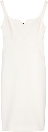 Victoria Beckham sleeveless midi dress - women - Virgin Wool/Polyester/Polyamide/Elastane/Polyester - 6 - Neutrals