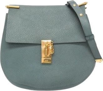 Chlo&eacute; Pre-owned Cross Body Bags, female, Blue, Size: ONE SIZE Pre-owned Drew Shoulder Bag