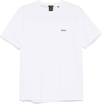 BOSS logo-tape T-shirt - men - Cotton/Elastane - M - White
