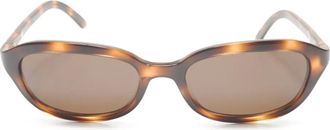 Chanel 2000s zonnebril met ovalen montuur - Bruin