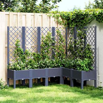 vidaXL Jardinera Con Enrejado Pp Azul Gris 160x120x142 Cm Vidaxl