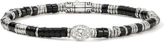 John Hardy JH Lovestruck Heishi Bracelet, Sterling Silver, Hardstones, Lab-Grown Diamond, 1.0TCW at Nordstrom, Size X-Large