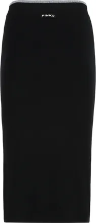 Pinko Womens Skirt Nuova Guinea Ribbed Knit Black Wool