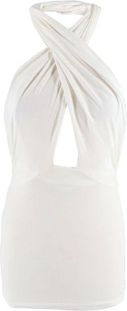 Ralph Lauren Blue Label Ivory Cotton-blend Halterneck Top Size S