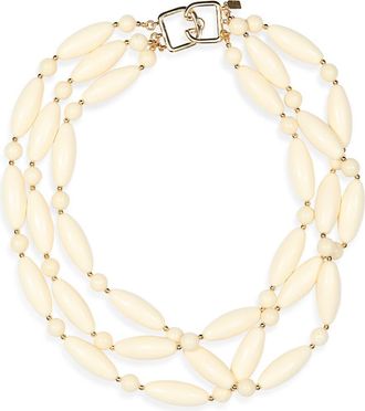 Kenneth Jay Lane Wood Beaded Multistrand Necklace in Ivory at Nordstrom Rack