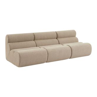 Sweeek Sof&aacute; modular de borreguito texturizado, 3 plazas, beige