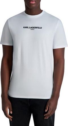 Karl Lagerfeld Core Logo Cotton T-Shirt in White at Nordstrom Rack, Size Xx-Large