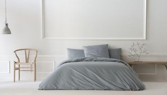 &Eacute;th&eacute;r&eacute;maison Funda n&oacute;rdica 100% algod&oacute;n lisa gris 200x200 cm