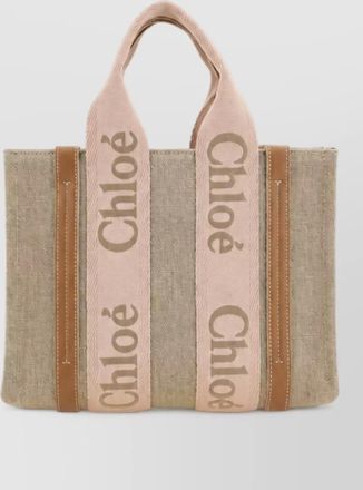 Chlo&eacute; woody linen tote bag