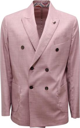 Bob Abito Doppiopetto My Way Suit - Heren - Blazers - Roze - L - Leer - Jassen