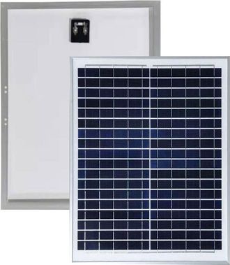 OEM 1 Panel Solar Monocristalino, 20w 18v, Marco De Aluminio, Vidrio Templado, Ip65, Para Autocaravana, Barco, Tienda De Campa&ntilde;a
