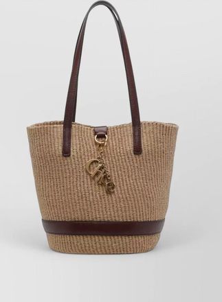 Chlo&eacute; woody woven bucket bag