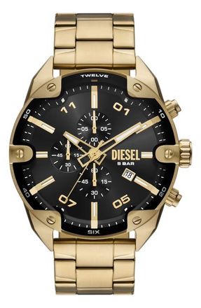Diesel Spiked Goldtone Chronograph Bracelet Watch, 49mm at Nordstrom