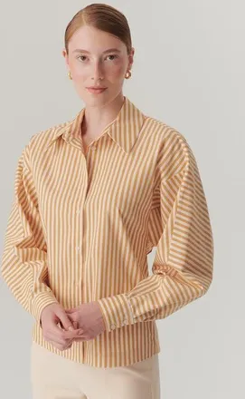 Exquise Emersyn Cotton Shirt in Camel Beige at Nordstrom, Size Xx-Large