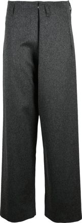 Niccol&ograve; Pasqualetti Grey High-Waist Virgin Wool Harem Pants