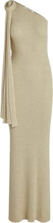 Aya Muse Dara One Shoulder Dress - Dames - Kleedjes - Beige - S - Katoen - Kleedjes