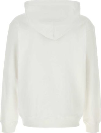 Gucci Mens Logo-Embroidered Cotton Sweatshirt White Sweater