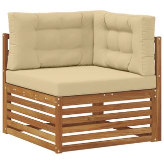 vidaXL Sof&aacute; Esquinero De Exterior Madera De Acacia S&oacute;lida Natural Vidaxl