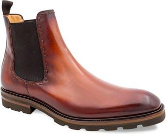 Mezlan Lugged Chelsea Boot in Cognac Rust at Nordstrom, Size 10.5
