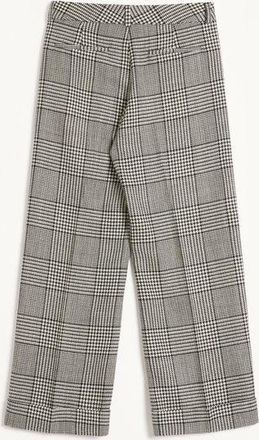 Valentino Pantalone In Lana Con Risvolto Con Motivo Check Su Pied De Poule Uomo AVORIO/NERO 44