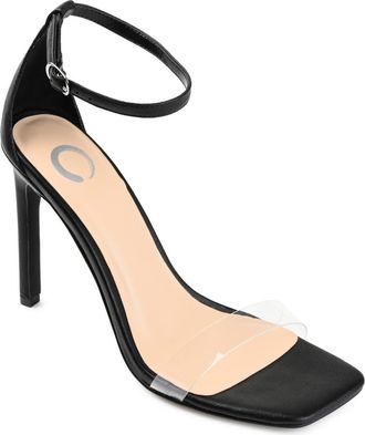 Journee Collection Lorelei Ankle Strap Stiletto Sandal in Black at Nordstrom Rack, Size 9.5