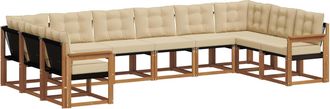 vidaXL Conjunto De Sof&aacute;s De Exterior 10 Uds. Natural Y Beige Vidaxl