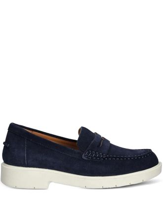 Geox penny-strap suede loafers - women - Rubber/Calf Leather/Suede - 36 - Blue