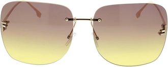 Fendi Stijlvolle zonnebril met uniek design - Heren - Zonnebrillen - Geel - ONE Size - Accessoires