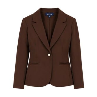 Yes-Zee Giacca Monopetto - - Jackets - Donna - Marrone - M