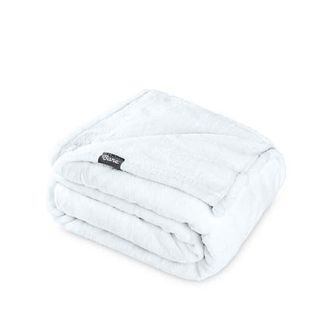 Bare Home Microplush Fleece Throw Blanket in White at Nordstrom, Size Standard