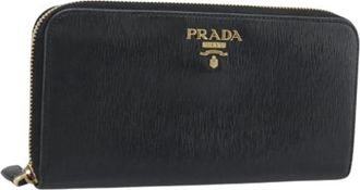 Prada Pre-owned Vintage Long Wallet - Dames - Vintage Accessoires - Zwart - ONE Size - Leer - Vintage