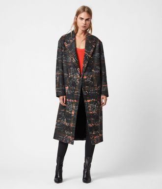 Allsaints Lottie Wool Blend Camo Coat