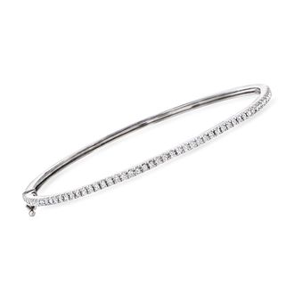 Ross-Simons Diamond Bangle Bracelet in Sterling Silver