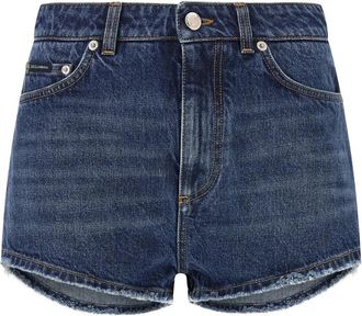 Dolce & Gabbana Dames, Korte broeken, Blauw, Maat: XS Katoen